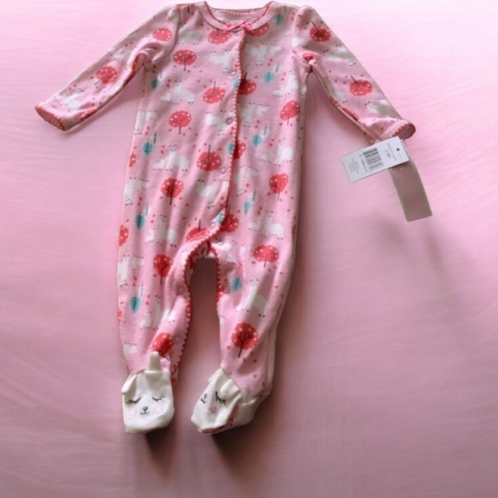 WEEPLAY onesie pink llamas cute feet. Size 3-6 mo. Brand new with tags. …